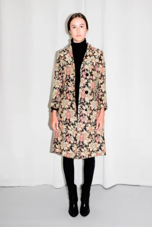 0600_VINTAGE JACQUARD FLORAL GOBELIN PRINTED COAT