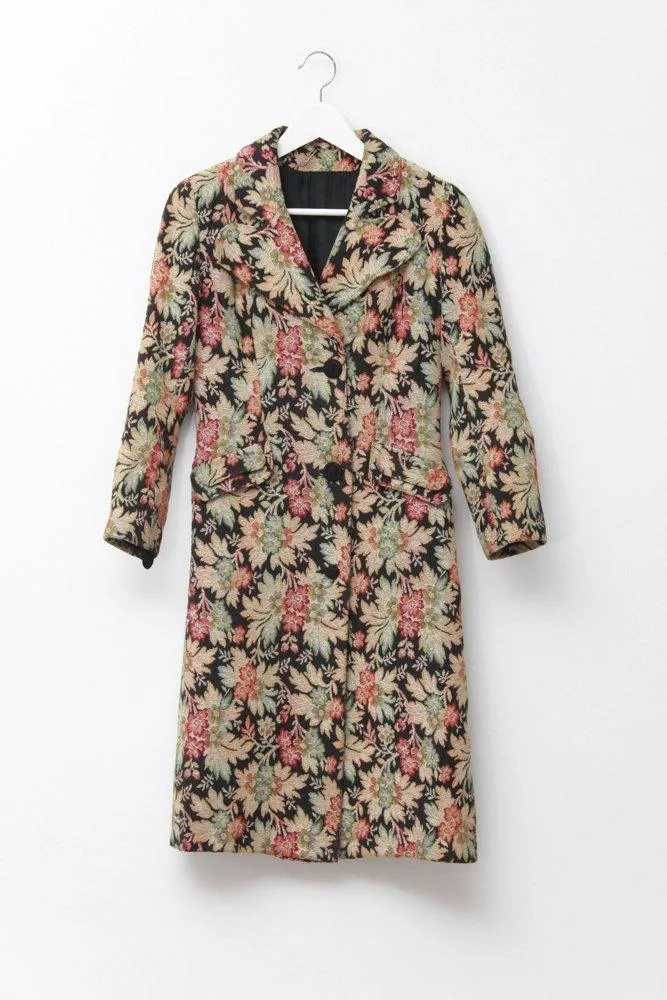 0600_VINTAGE JACQUARD FLORAL GOBELIN PRINTED COAT