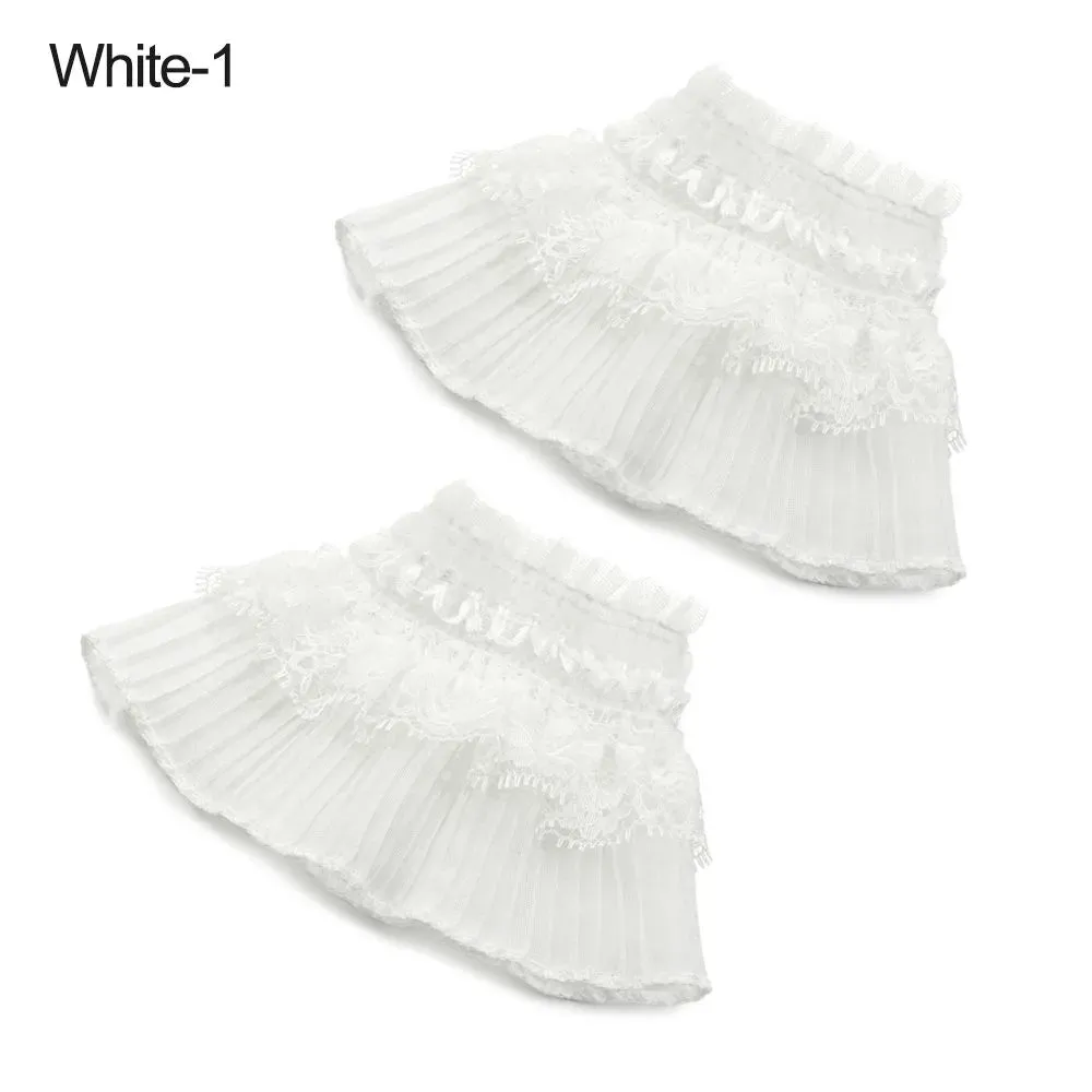 1Pair Sun Protection Gloves Arm Cover Scar Cover Ruffles Elbow Sleeve Detachable Sleeve Cuffs Lace Cuffs Fake Sleeve