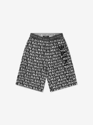 Balmain Boys Logo Print Swim Shorts