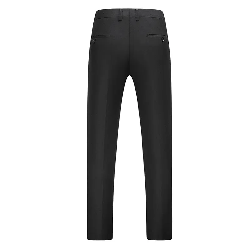 Black Modern Fit Straight Leg Classic Dress Pants