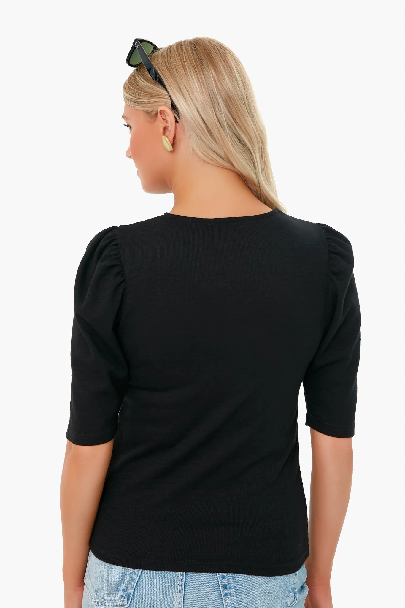 Black Puff Sleeve Simms Shirt