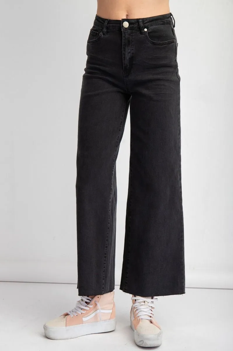 Black Soft Stretch Twill High Waisted Pants