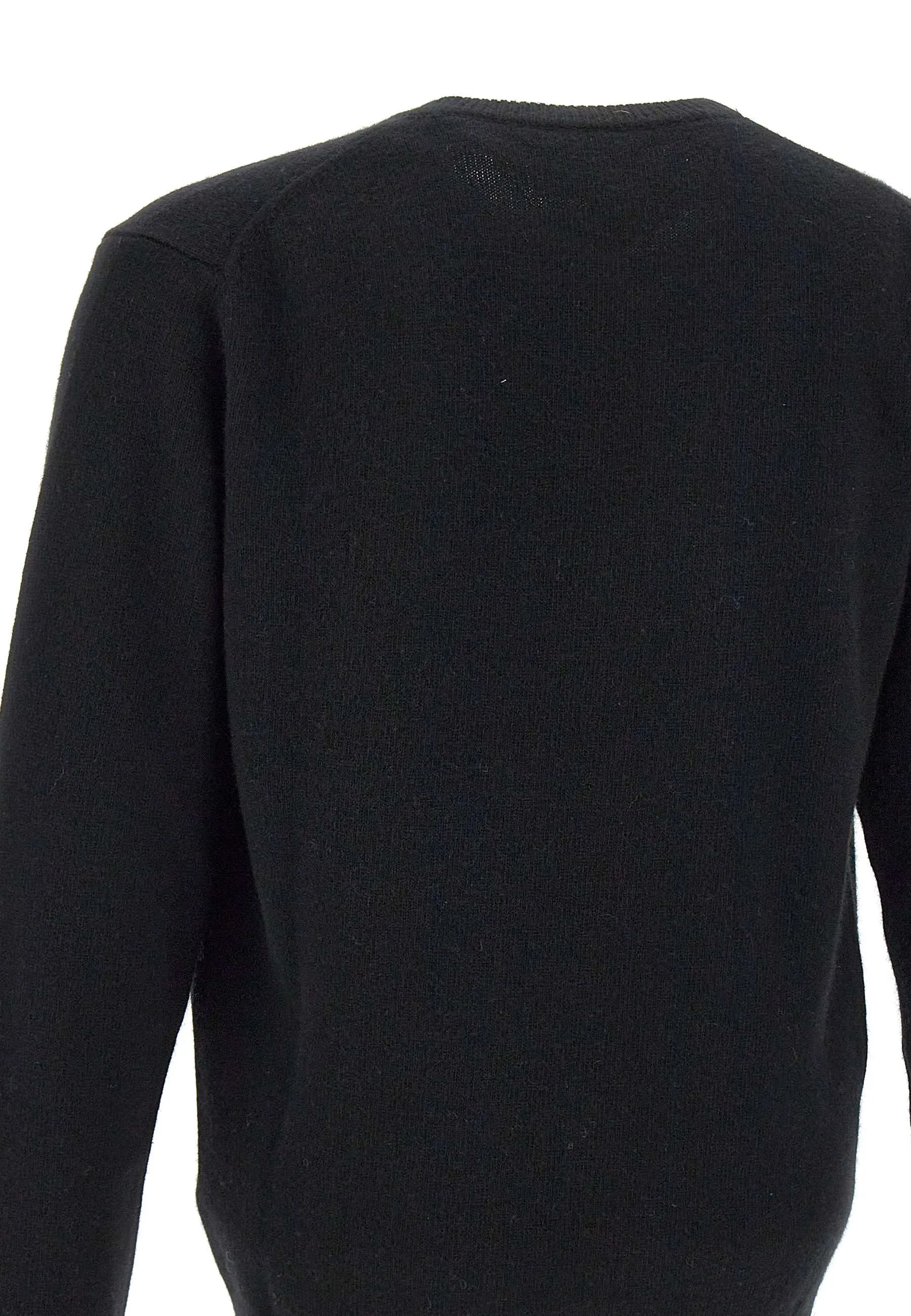 Black Wool and Cashmere Crew Neck Sweater