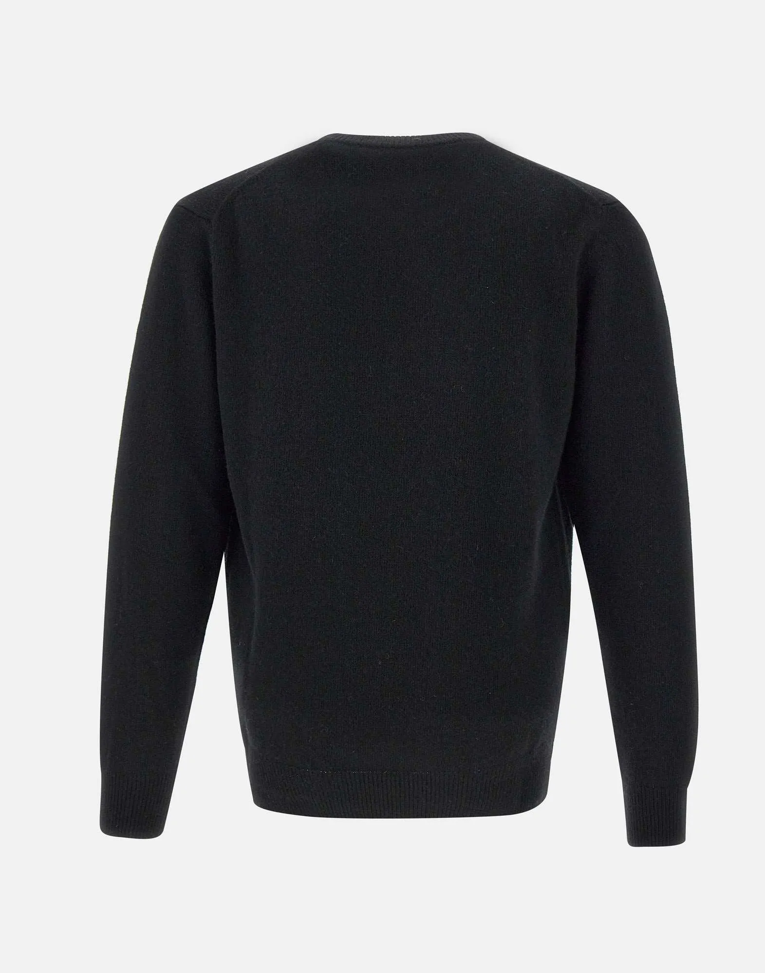 Black Wool and Cashmere Crew Neck Sweater