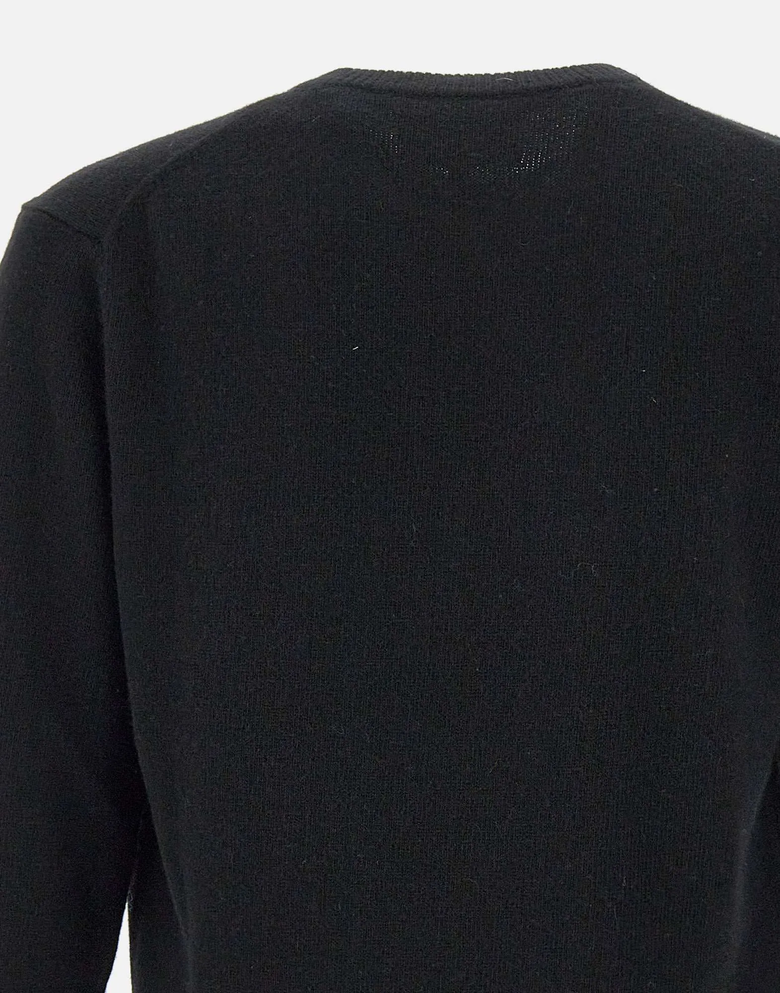 Black Wool and Cashmere Crew Neck Sweater