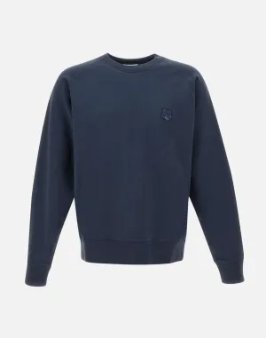 Blue Cotton Crew Neck Sweatshirt