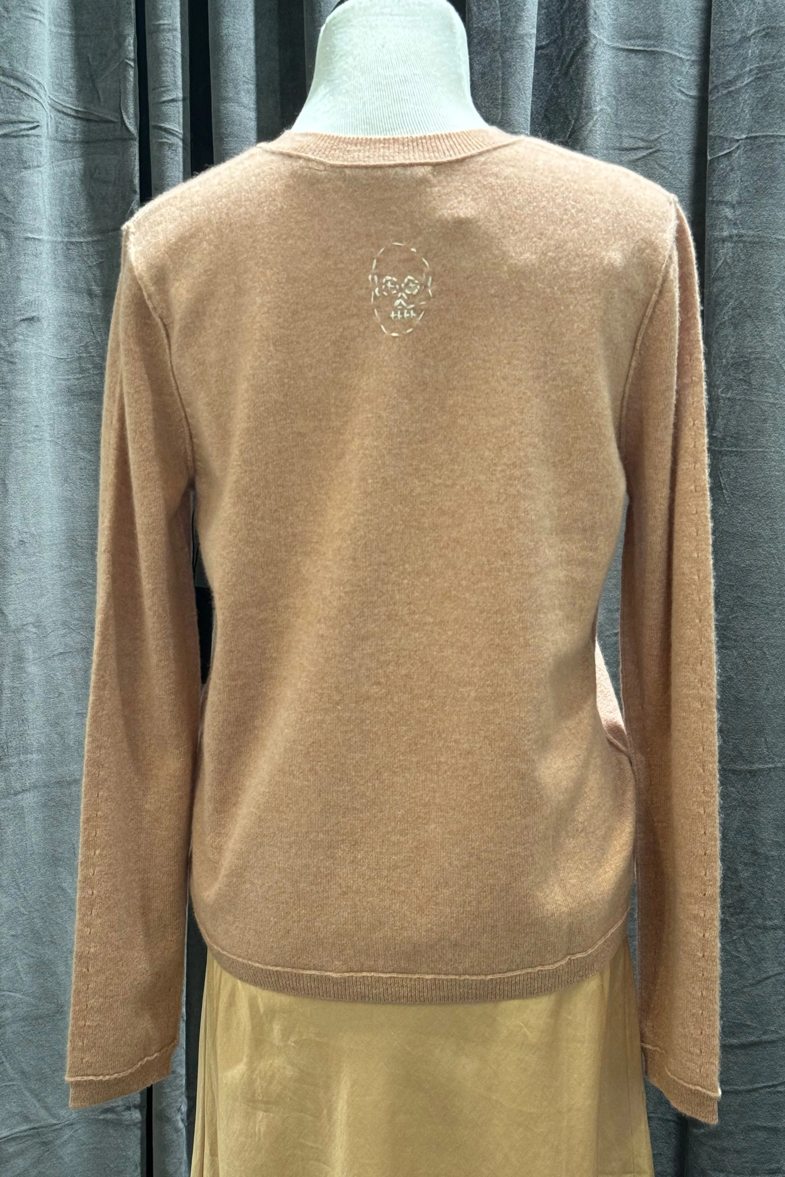 Boyfriend Cashmere Crewneck With Skull Design Copper