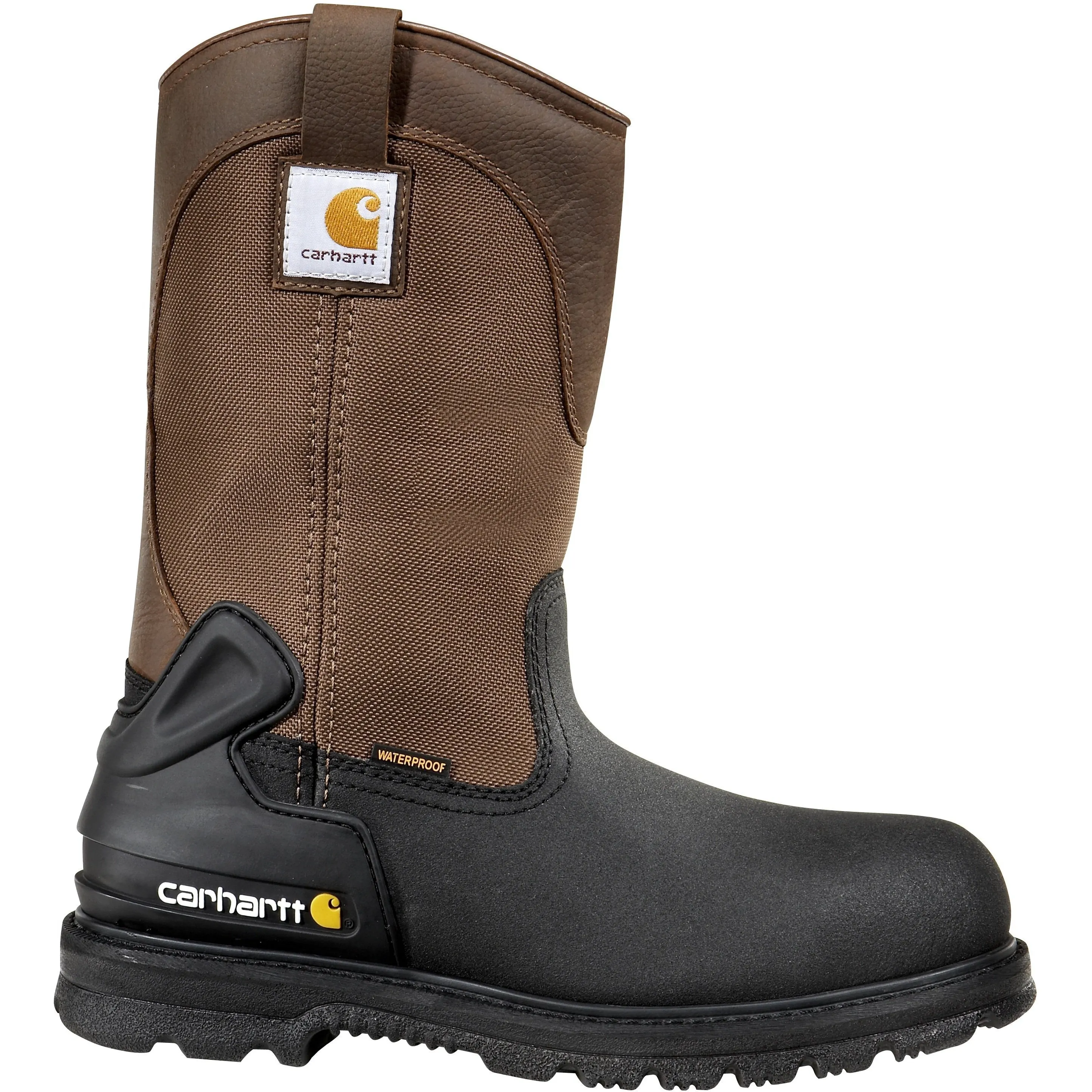 Carhartt Men's 11" Steel Toe Ins WP Wellington Work Boot Brown CMP1259