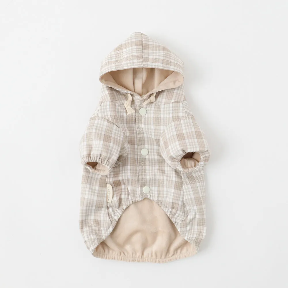 checkered hooded blouson jacket - one large left!