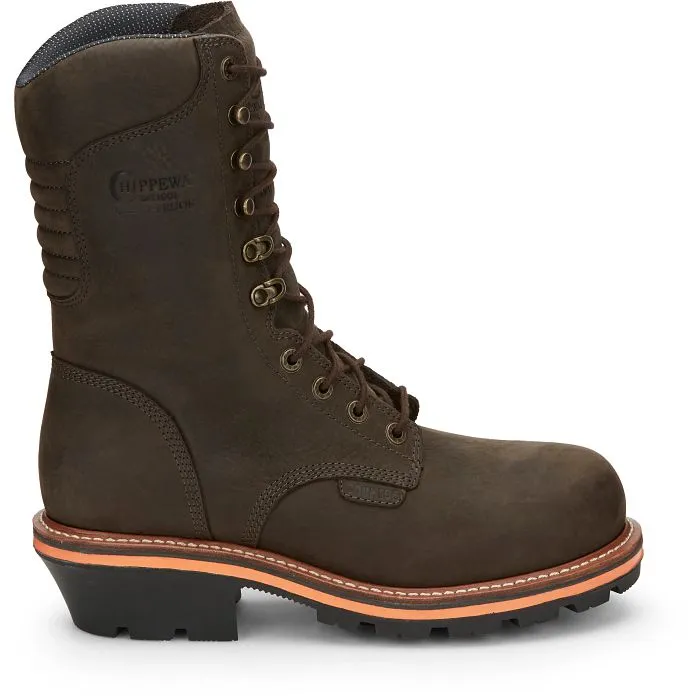 Chippewa Men's Thunderstruck 10" 400G Nano Comp Toe Work Boot Brown- TH1031