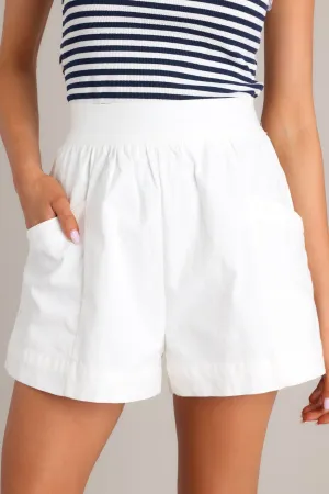 Cotton Cloud White Cotton Blend Shorts