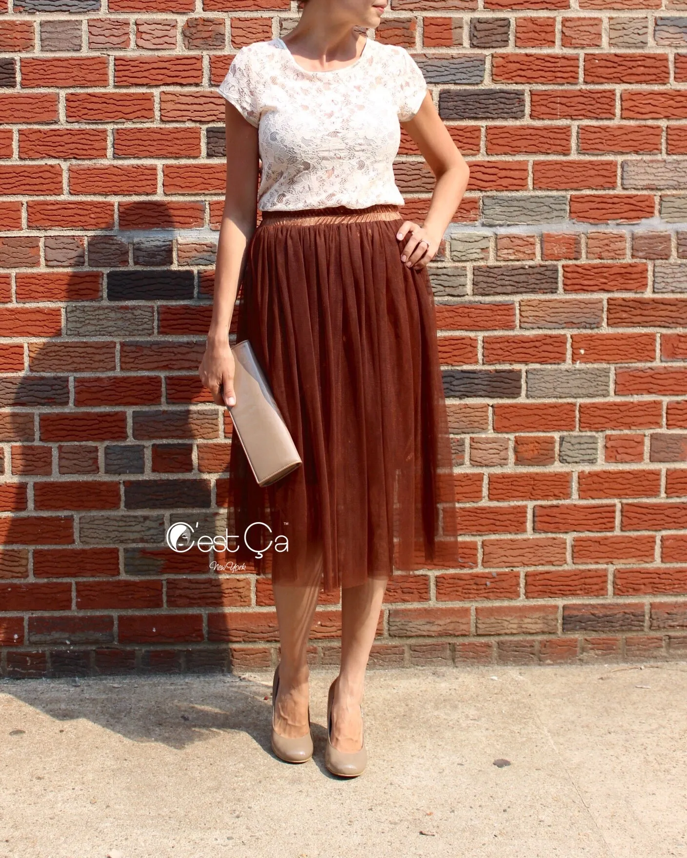 Coty Dark Brown Soft Tulle Skirt