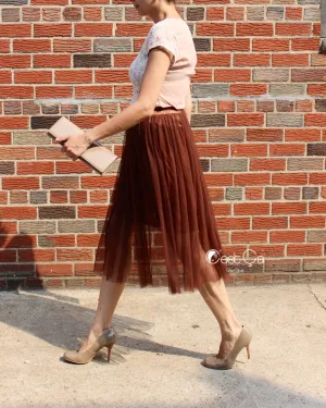 Coty Dark Brown Soft Tulle Skirt