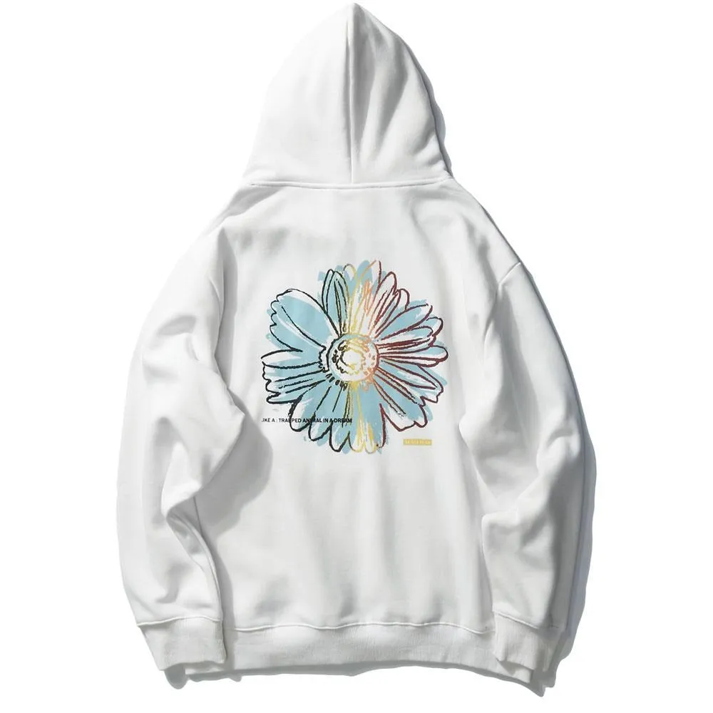 Creative Daisy Flowers Print Hoodies