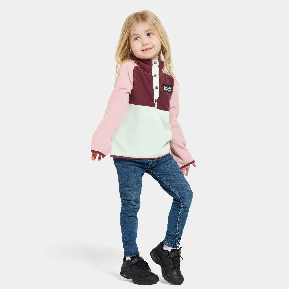 Didriksons Monte Half Button Kids Fleece - Pale Mint