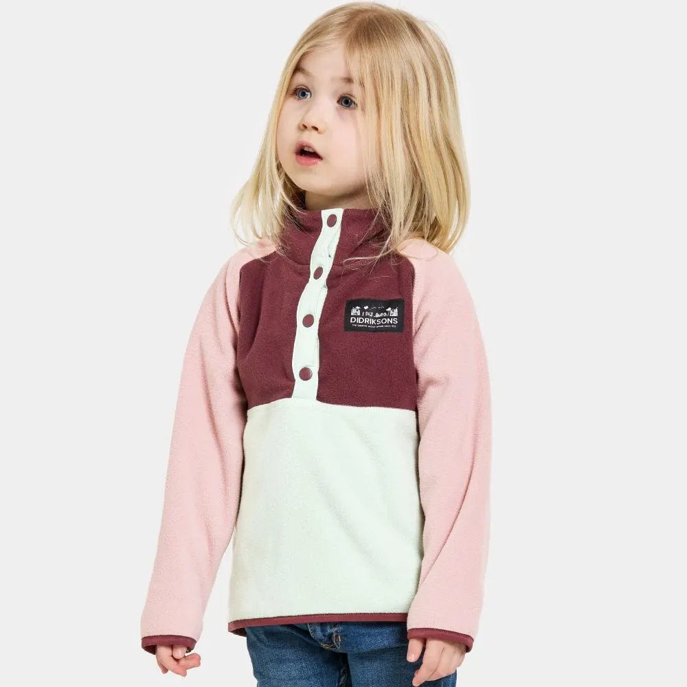 Didriksons Monte Half Button Kids Fleece - Pale Mint