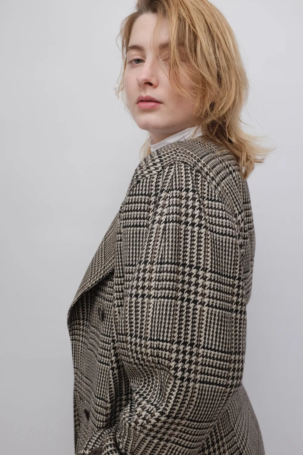 ESCADA VINTAGE TARTAN WOOL BLAZER