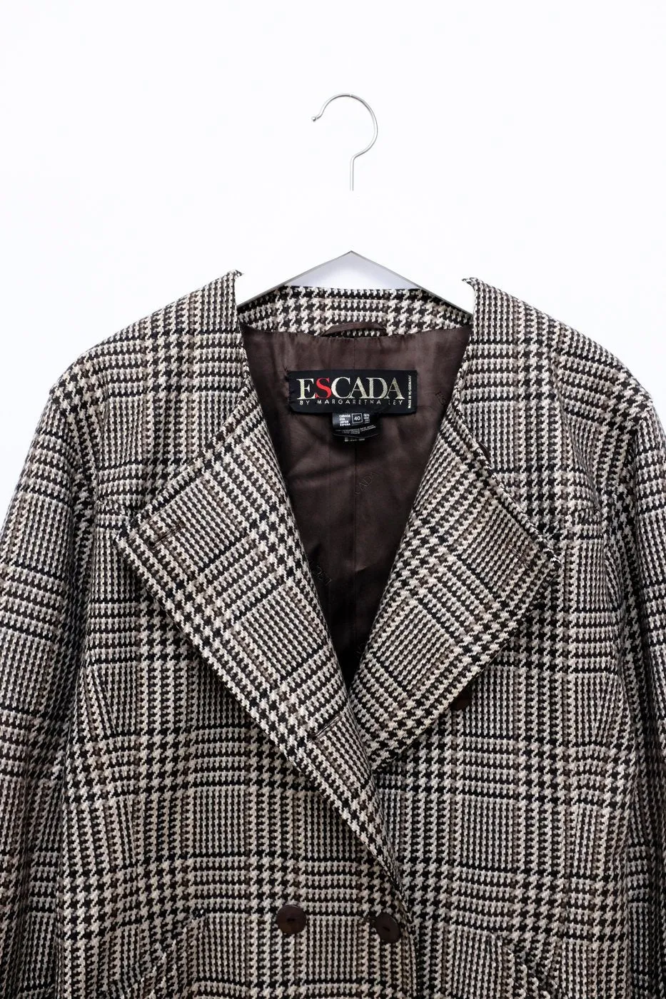 ESCADA VINTAGE TARTAN WOOL BLAZER