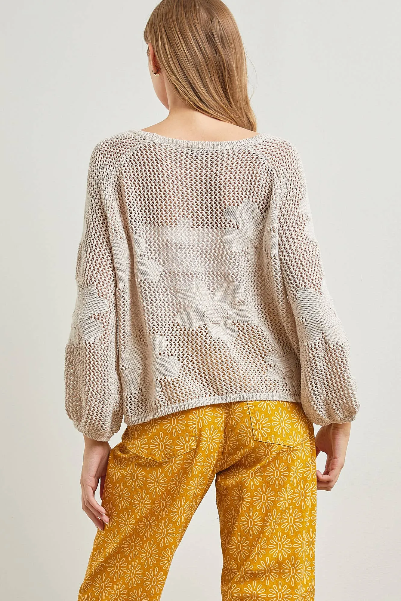 FLOWER FISHNET KNIT