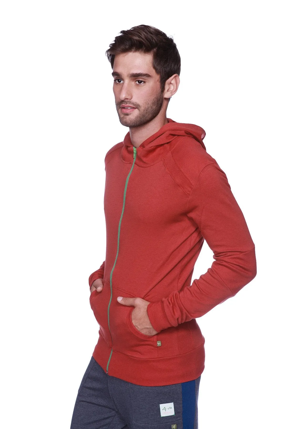 Form-fit Crossover Yoga Track Performance Hoodie (Solid Cinnabar)