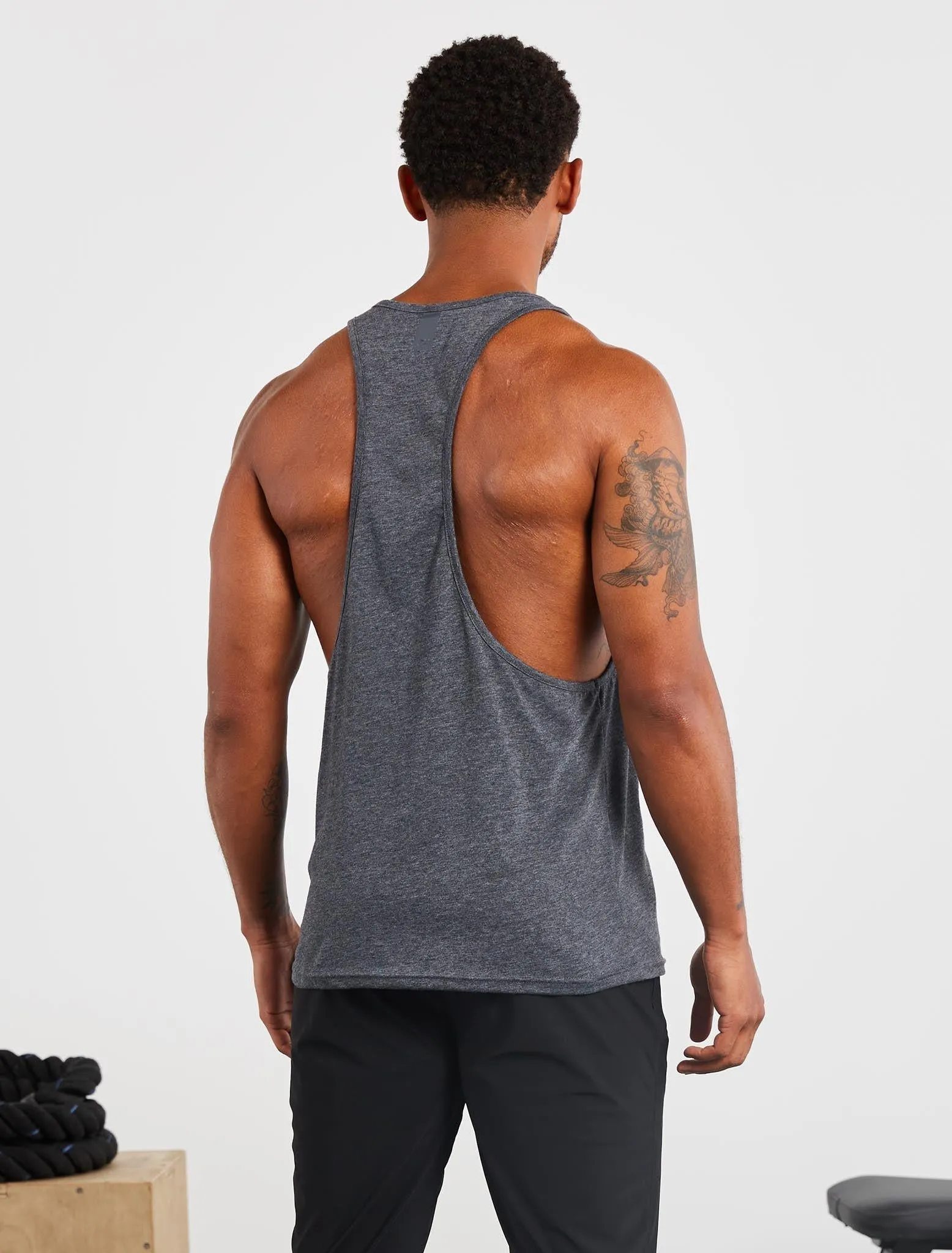 Graphic Stringer Vest - Charcoal Marl