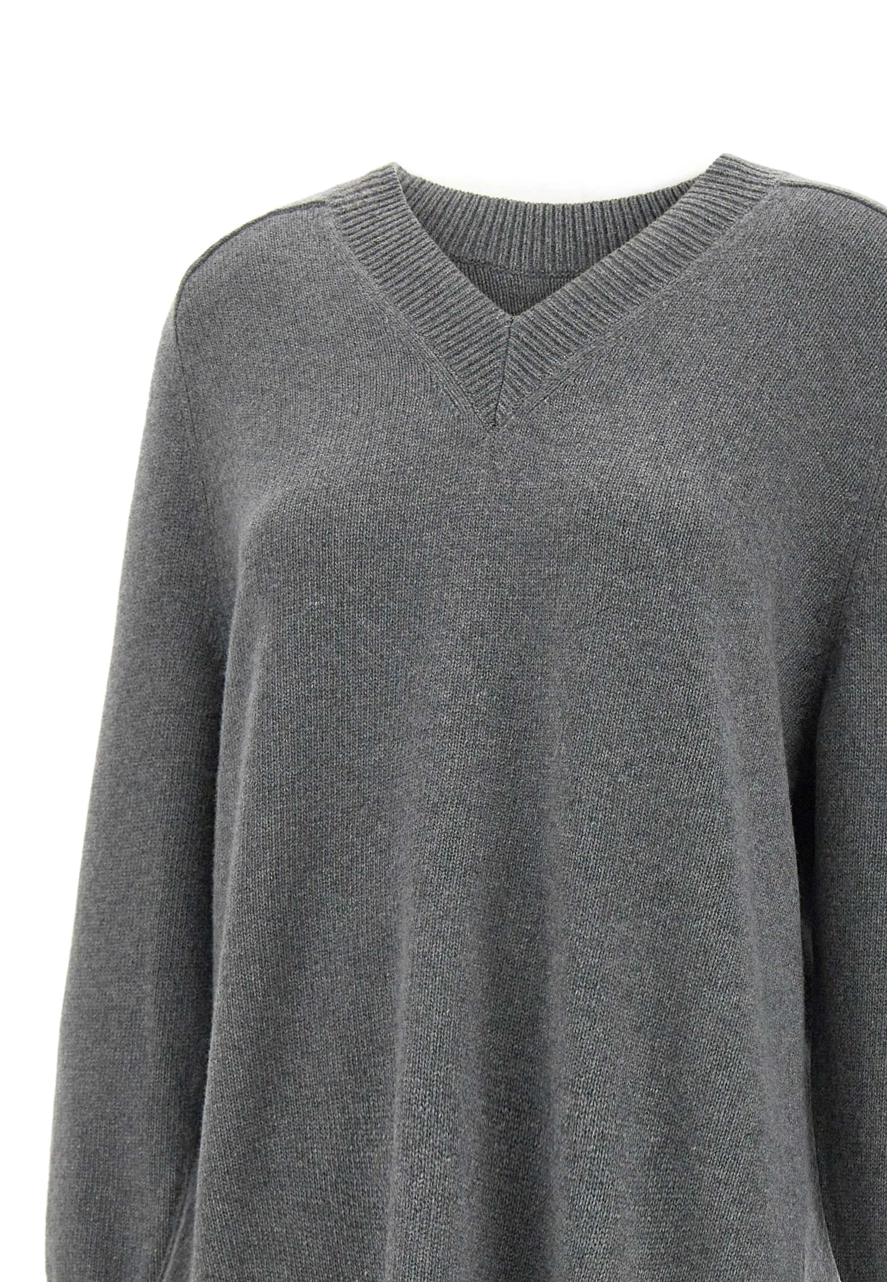 Grey Cashmere and Wool Maxi Sweater