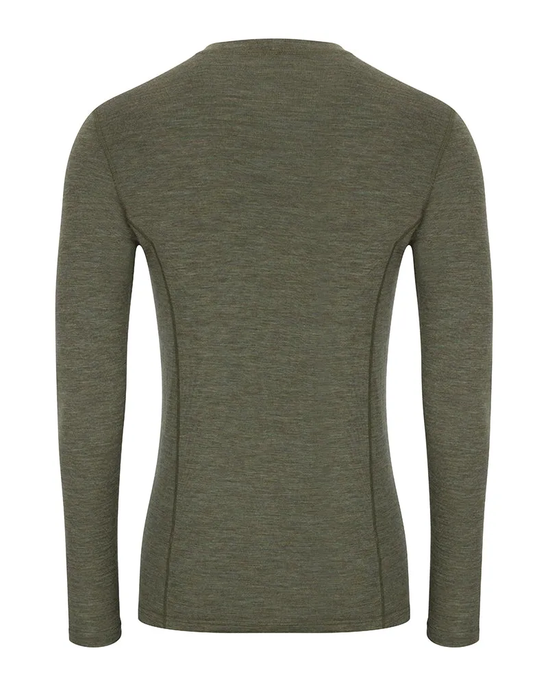 Hoggs of Fife 100% Merino Long Sleeve Base Layer Green