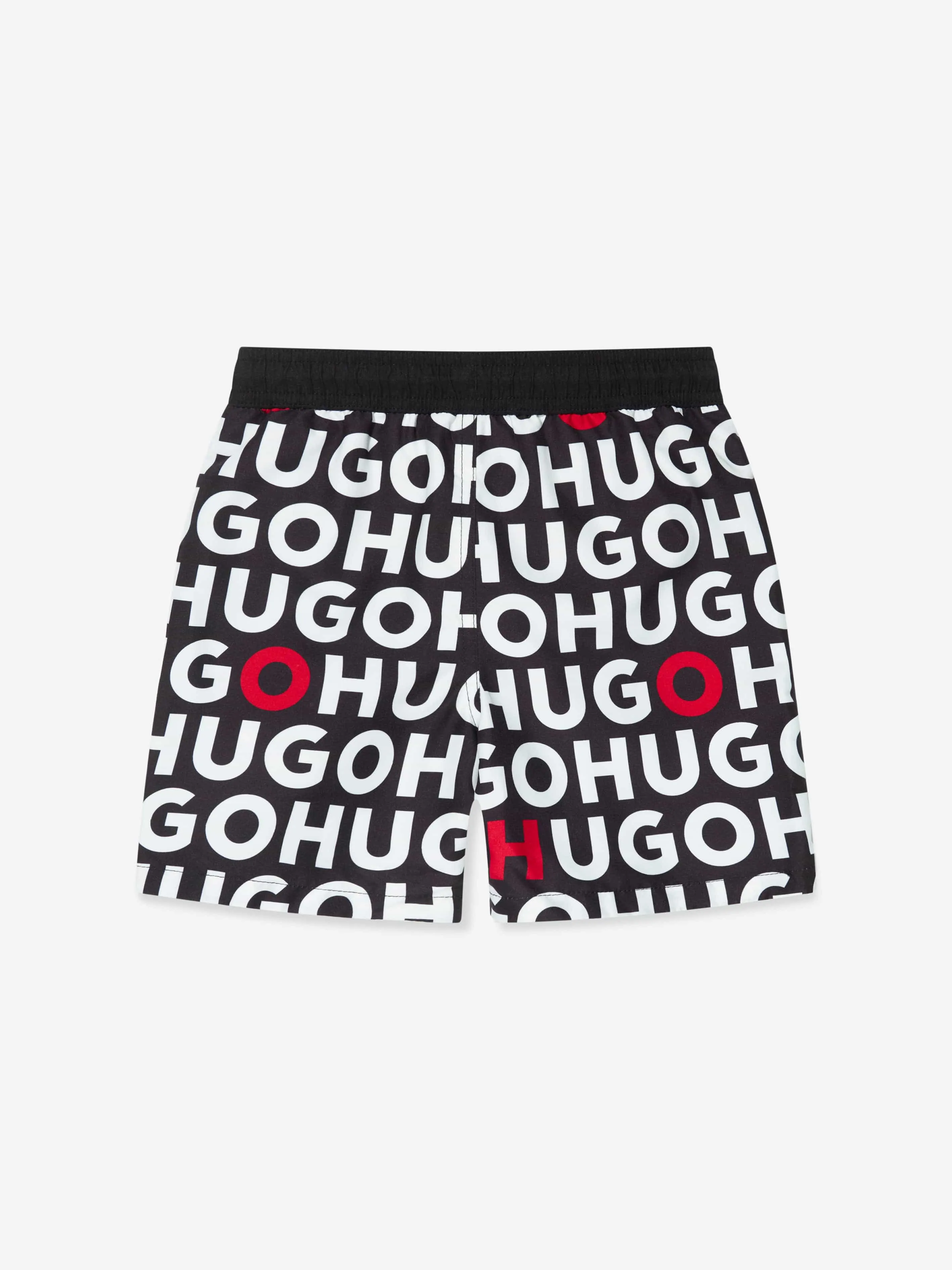 Hugo Boys Monogram Swim Shorts in Black