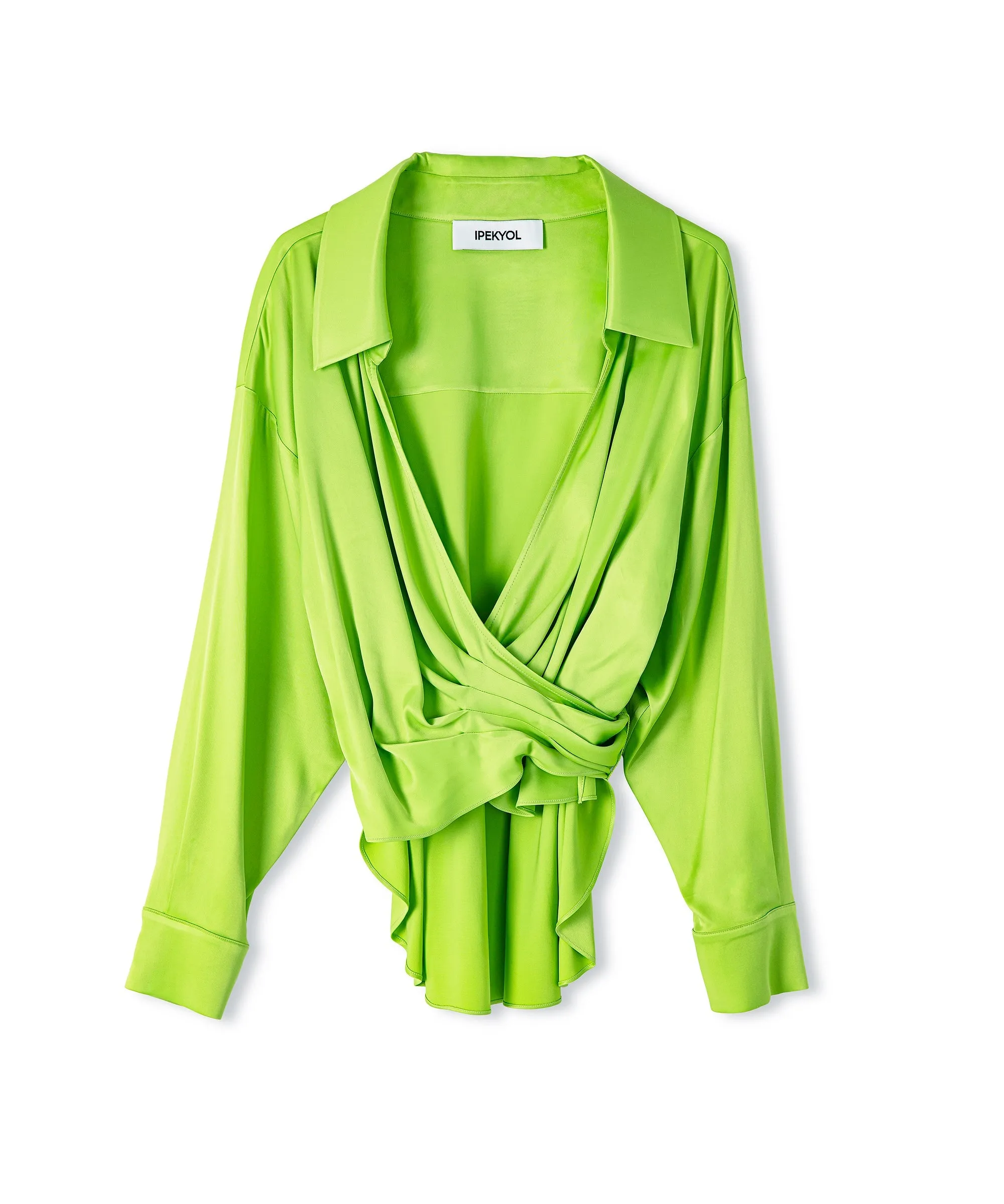 Ipekyol Solid Draped Detail Blouse Lime