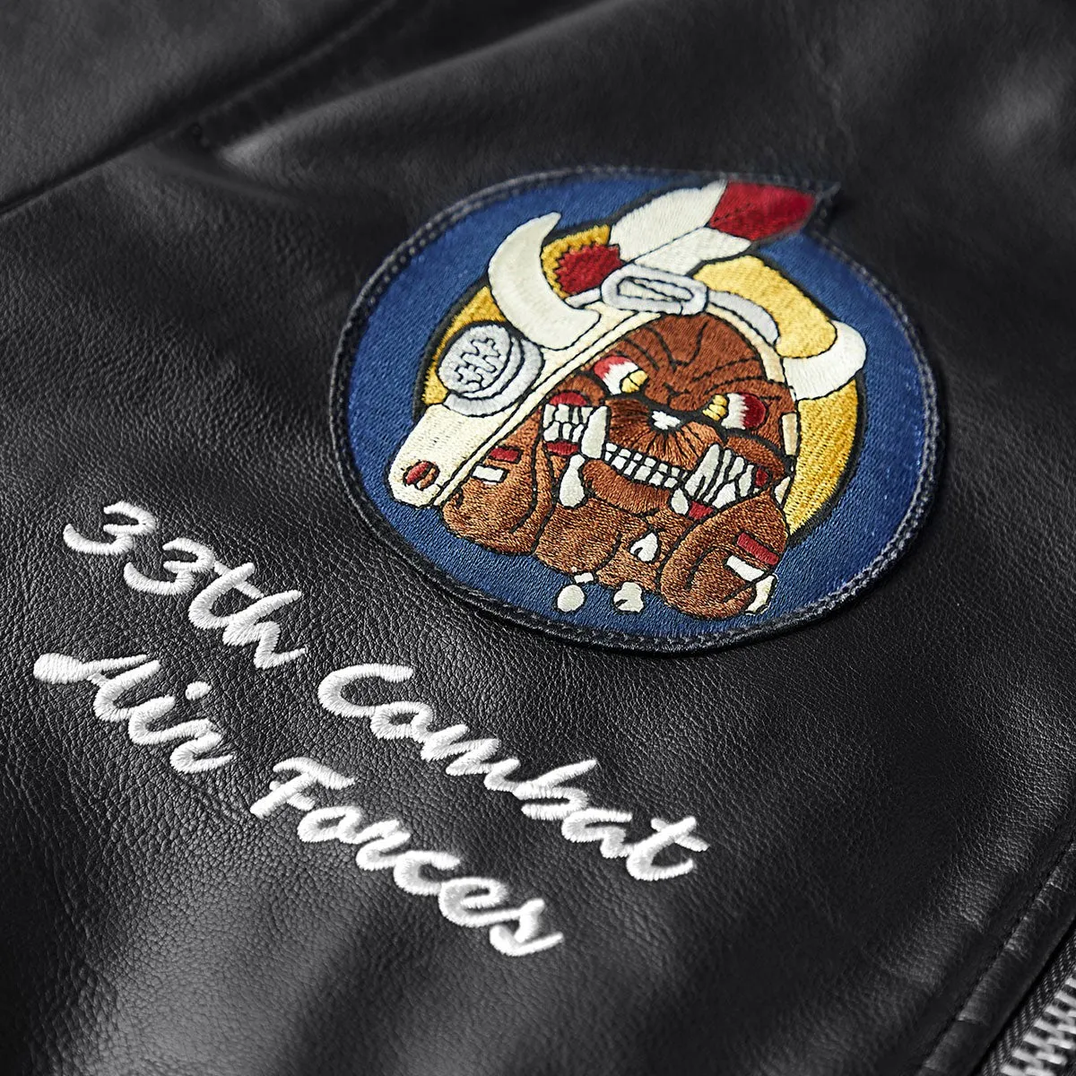 Jacket Men's Motorcycle Leather Baseball Embroidered Badge Jacket