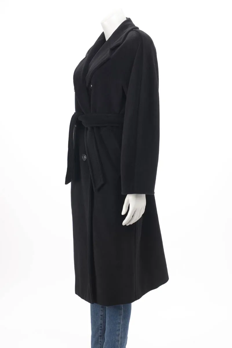 Max Mara Black Wool Blend 101801 Icon D.B. Coat IT 36