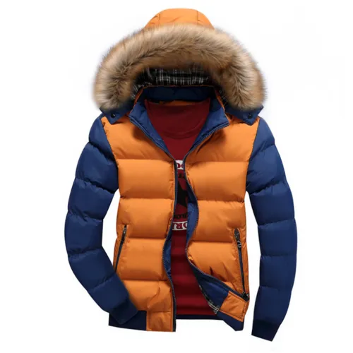 Men's Dual-Style Reversible Puffer Jacket with Detachable Hood