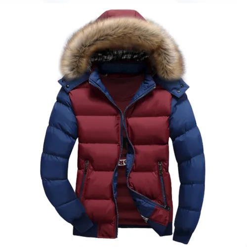 Men's Dual-Style Reversible Puffer Jacket with Detachable Hood