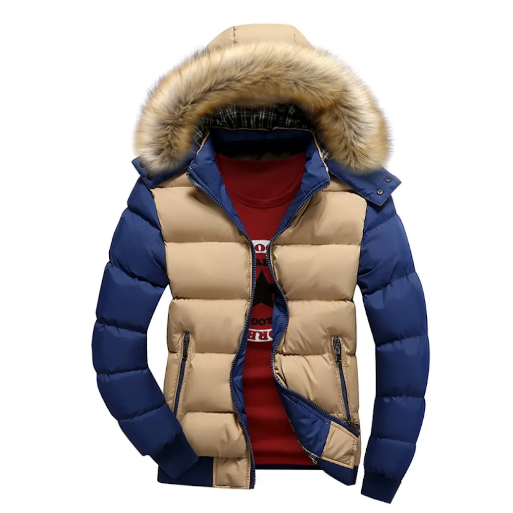 Men's Dual-Style Reversible Puffer Jacket with Detachable Hood