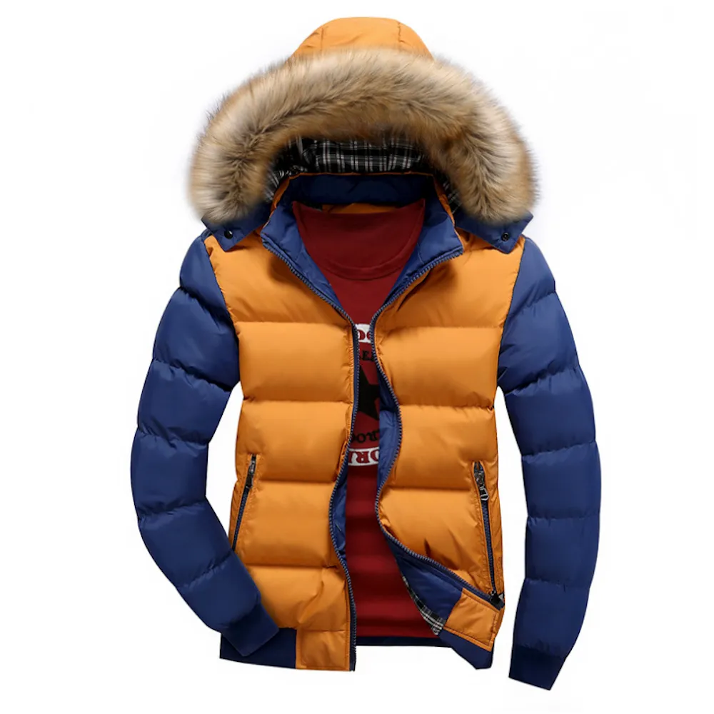 Men's Dual-Style Reversible Puffer Jacket with Detachable Hood