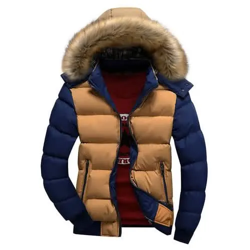 Men's Dual-Style Reversible Puffer Jacket with Detachable Hood