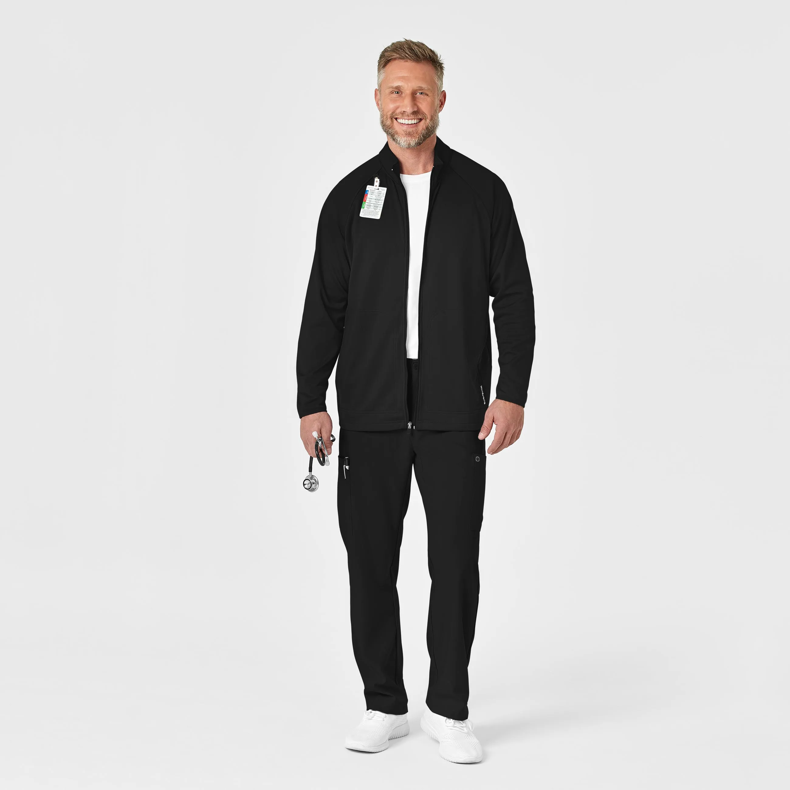 Men's Fleece Full Zip Jacket - Black