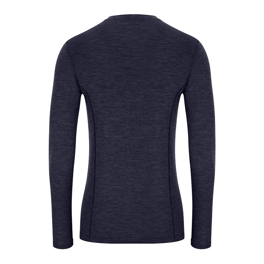 Merino Wool Crew Neck Long Sleeve Base Layer - Navy by Hoggs of Fife