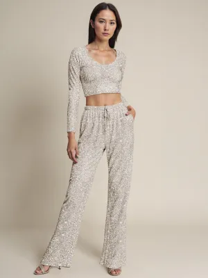 Metallic Sequin Pants