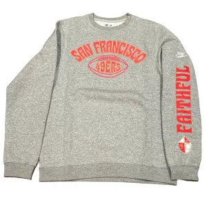 Nike San Francisco 49ers Arch Lockup Crewneck - Grey