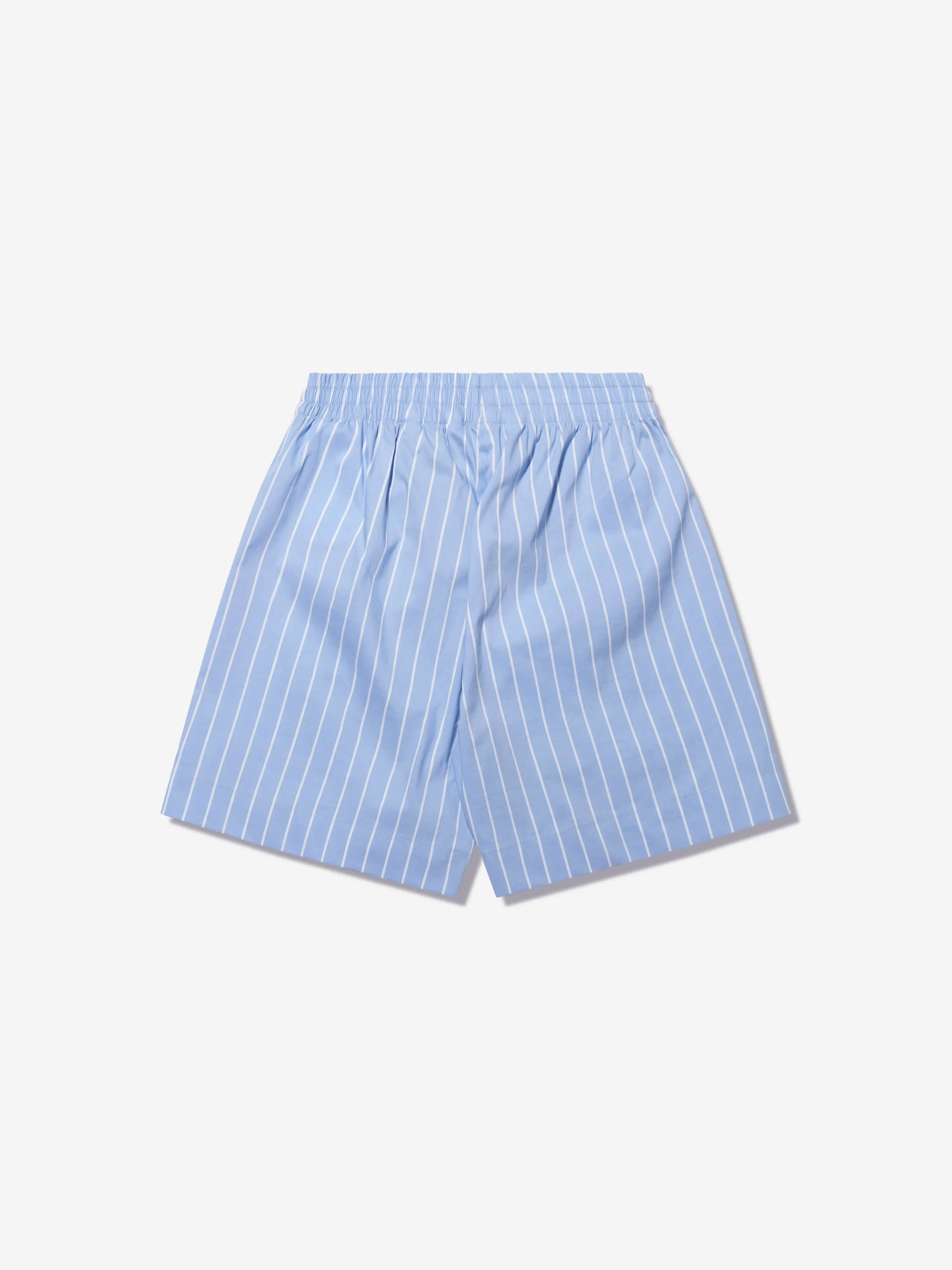 Palm Angels Boys Mini Bear Striped Shorts in Blue