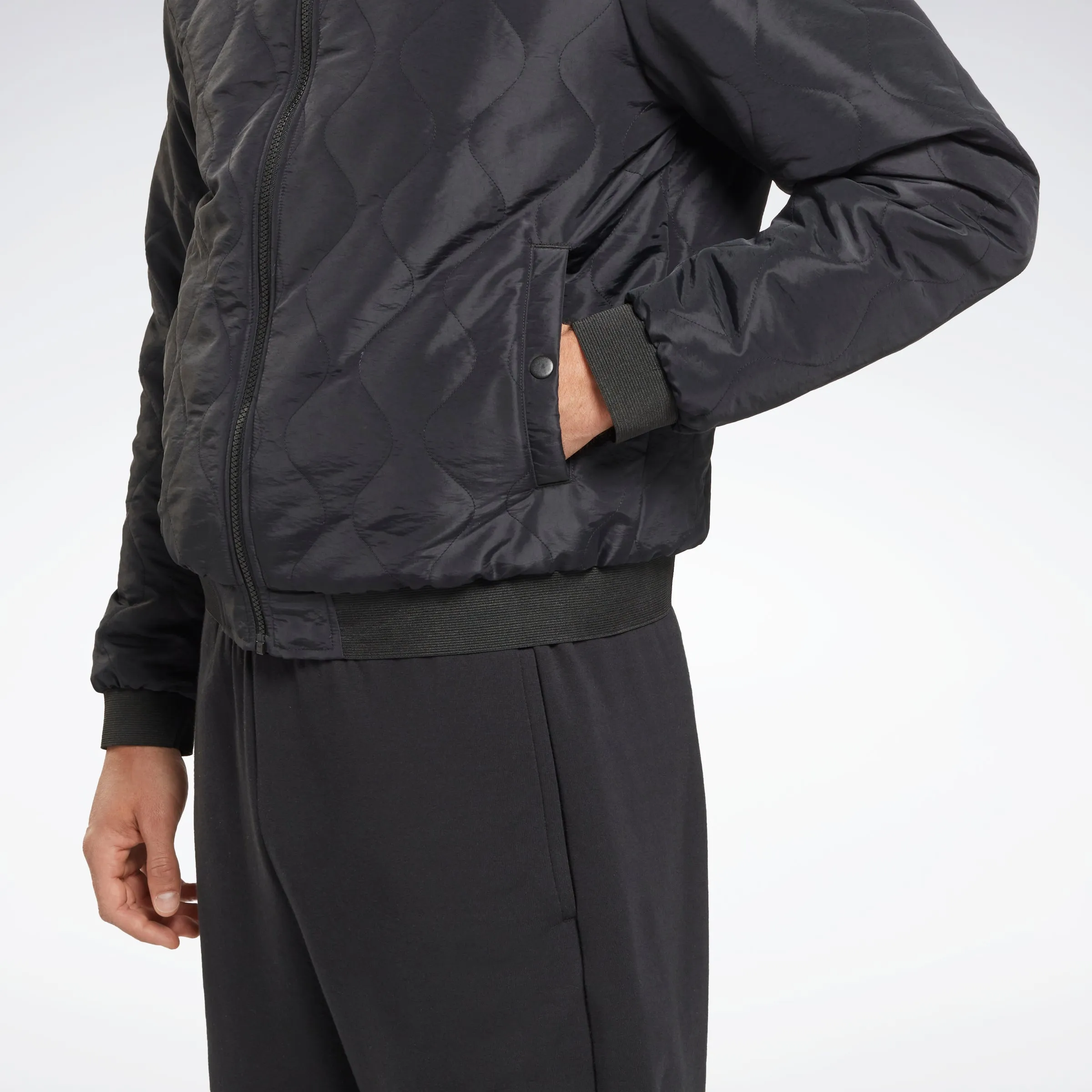 Reebok Apparel Men Outerwear Fleece-Lined Jacket Black