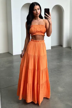 Selina Maxi Skirt - Orange