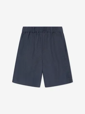 Trussardi Boys Nauta Linen Bermuda Shorts in Blue