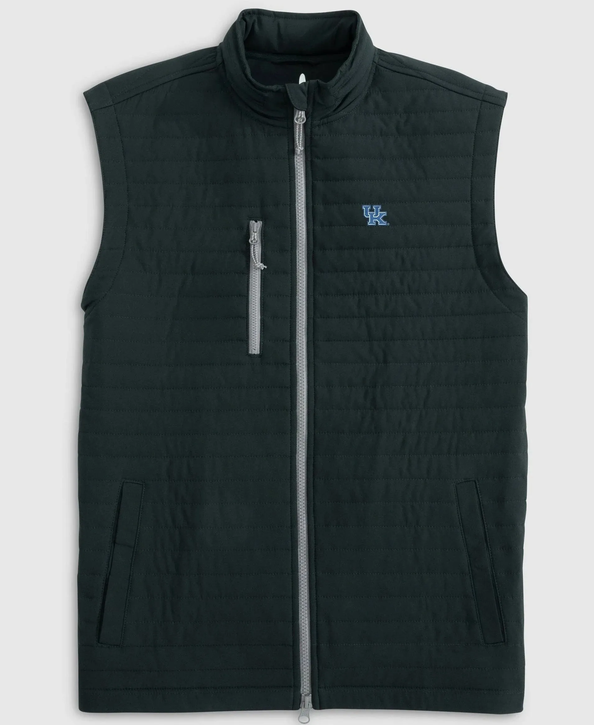 University of Kentucky Crosswind Quilted Performance Vest in Black by Johnnie-O