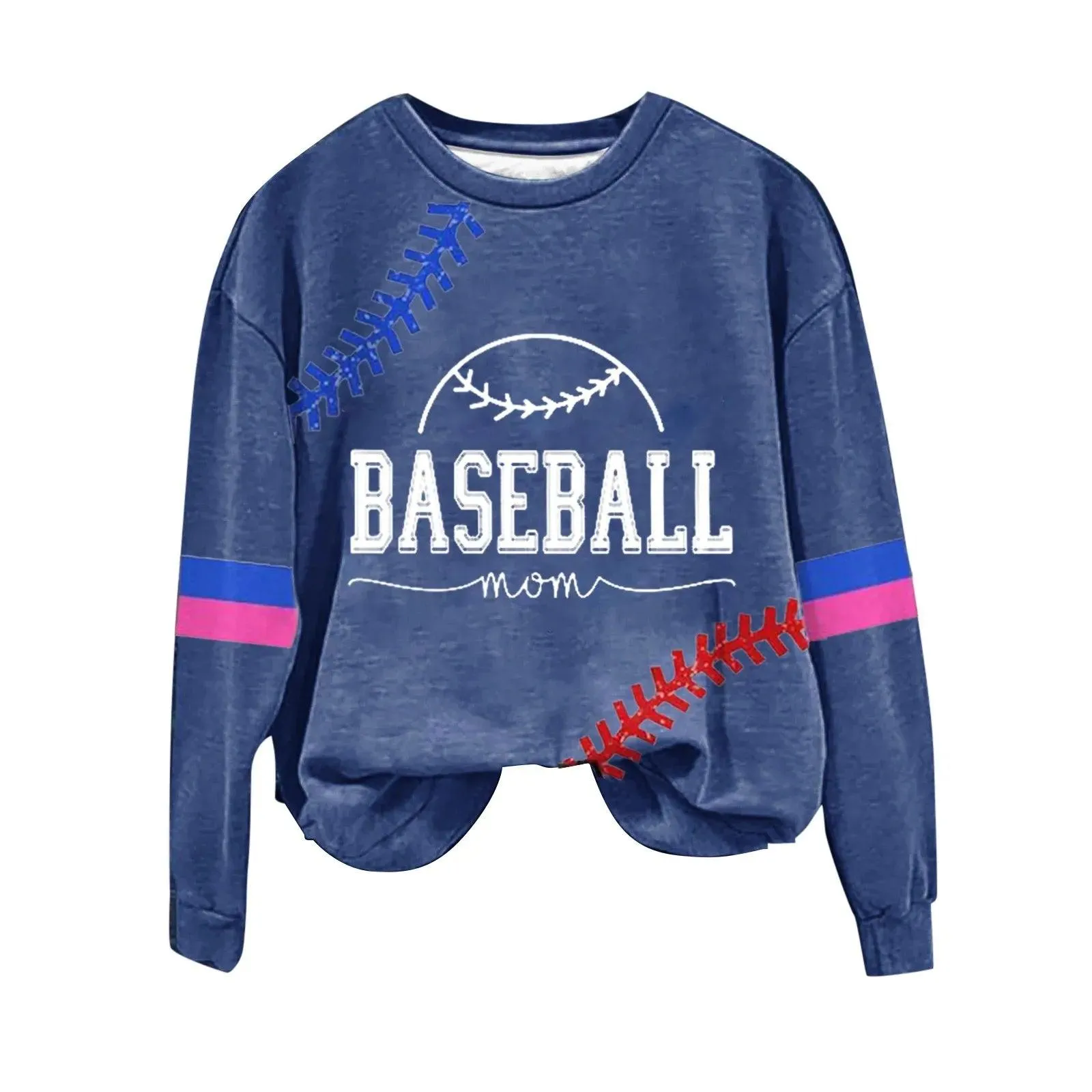 Women's Baseball Printed Crew Neck Multi Color Front Zip Athletic Jacket Ladies Hoodies with Zipper Banded Sweatshirt Women