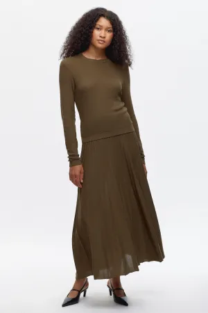 Women's Gezira Knit Skirt in Olive